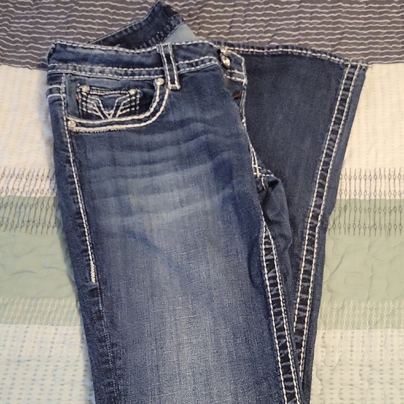 Vigoss Dark Blue Flare Jeans - Picture 1 of 4